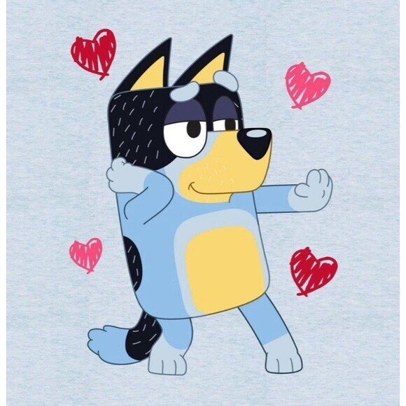 Men's Bluey V-Day T-Shirt - Light Blue‎ (Size XL) - Picture 1 of 7
